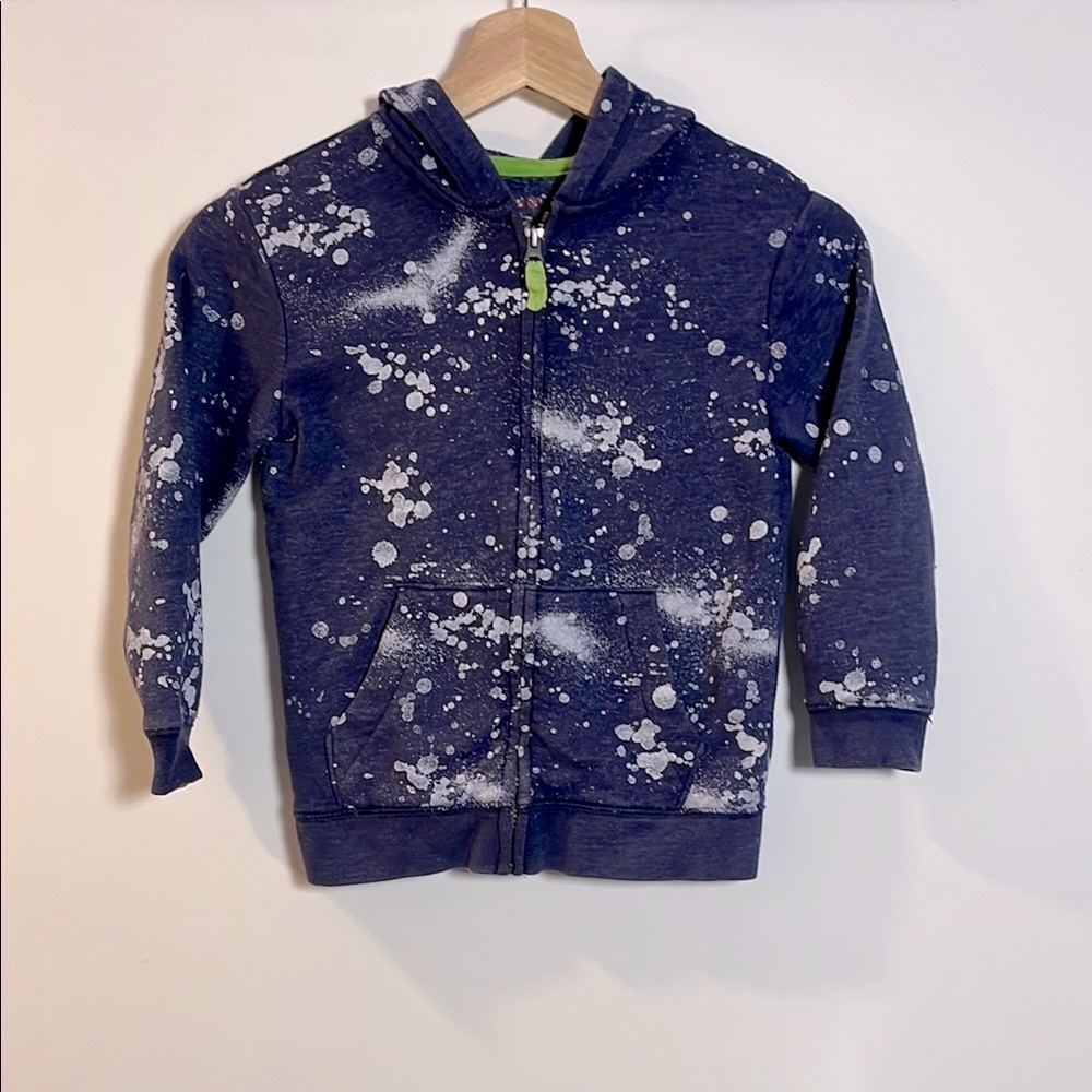 Cat & Jack Kid’s (4/5) Long Sleeve Zip Up Hoodie - Paint Splatter Pattern